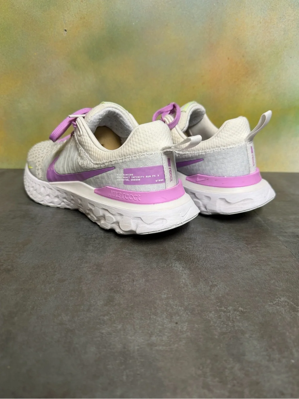 Nike React Infinity 3 Women's White/Fuchsia Running Shoes DZ3016-100 Size 8